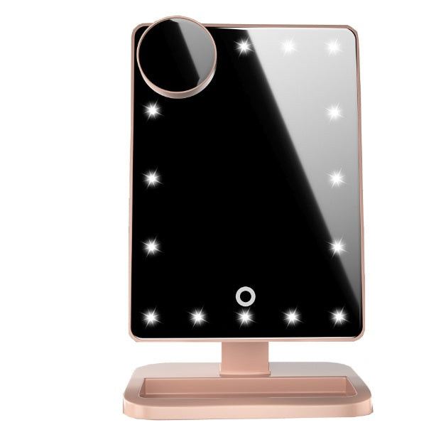 LED Makeup Mirror with Bluetooth Speaker - 20 Lights & 10X Magnification