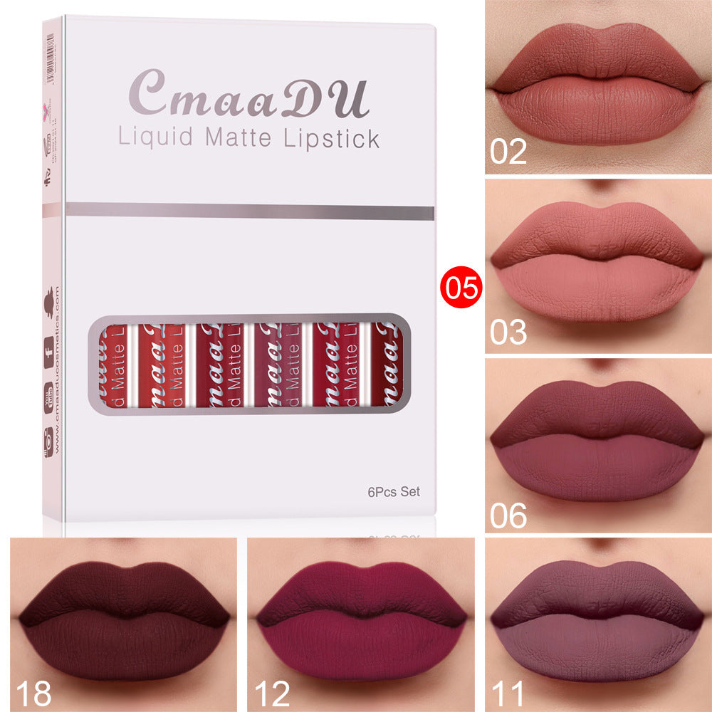 Matte Lipstick Collection - 6-Piece Long-Lasting Waterproof Set