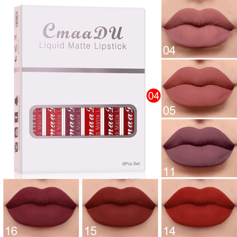 Matte Lipstick Collection - 6-Piece Long-Lasting Waterproof Set