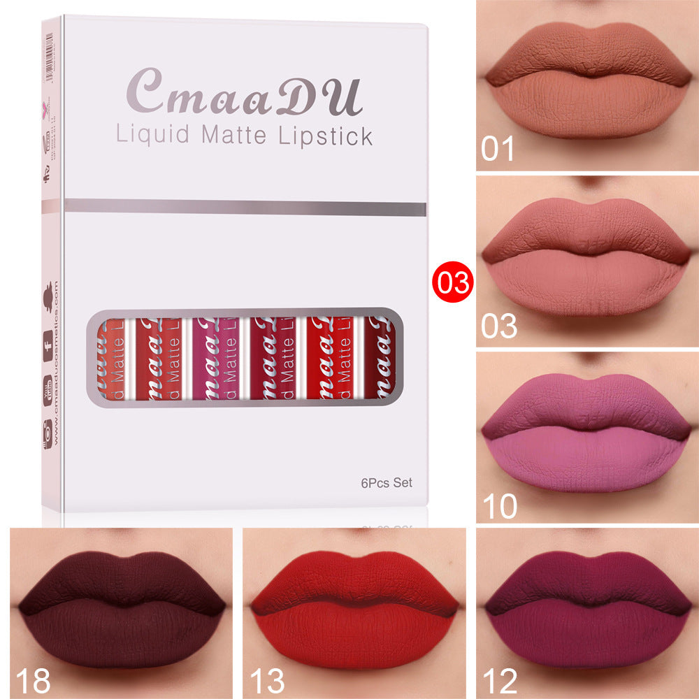 Matte Lipstick Collection - 6-Piece Long-Lasting Waterproof Set