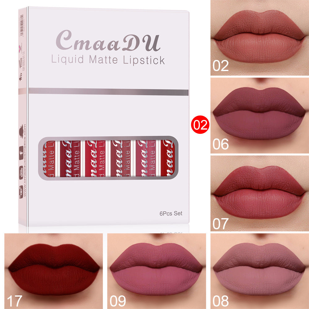 Matte Lipstick Collection - 6-Piece Long-Lasting Waterproof Set