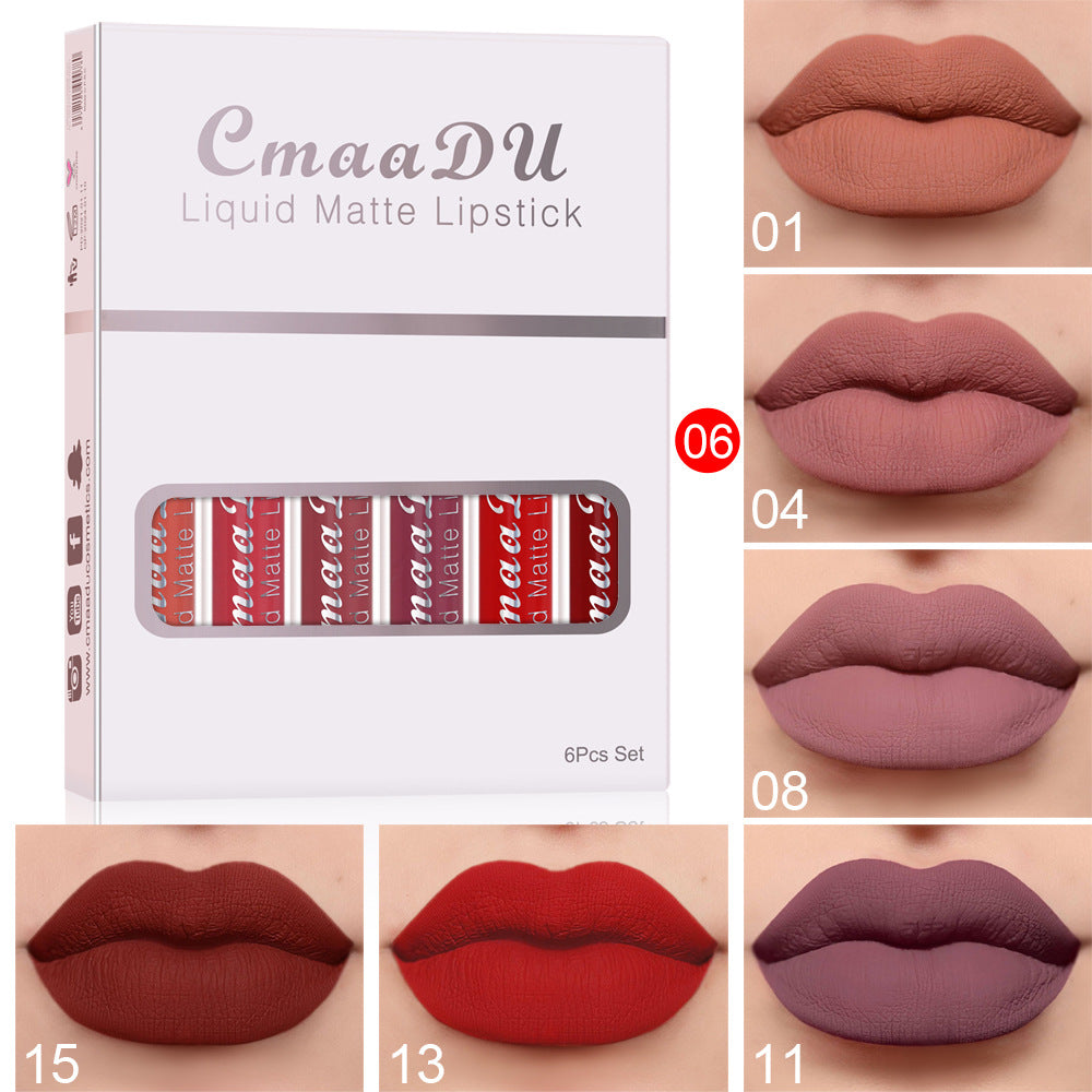 Matte Lipstick Collection - 6-Piece Long-Lasting Waterproof Set
