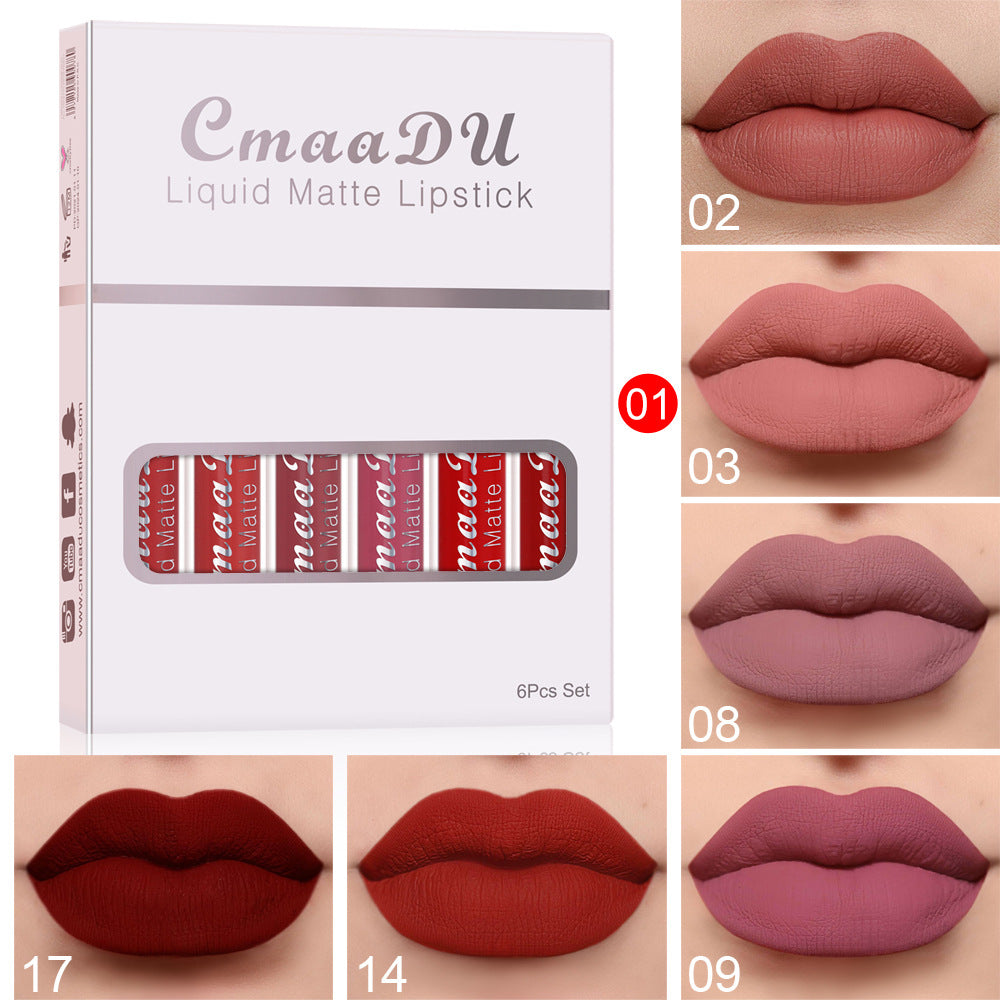 Matte Lipstick Collection - 6-Piece Long-Lasting Waterproof Set